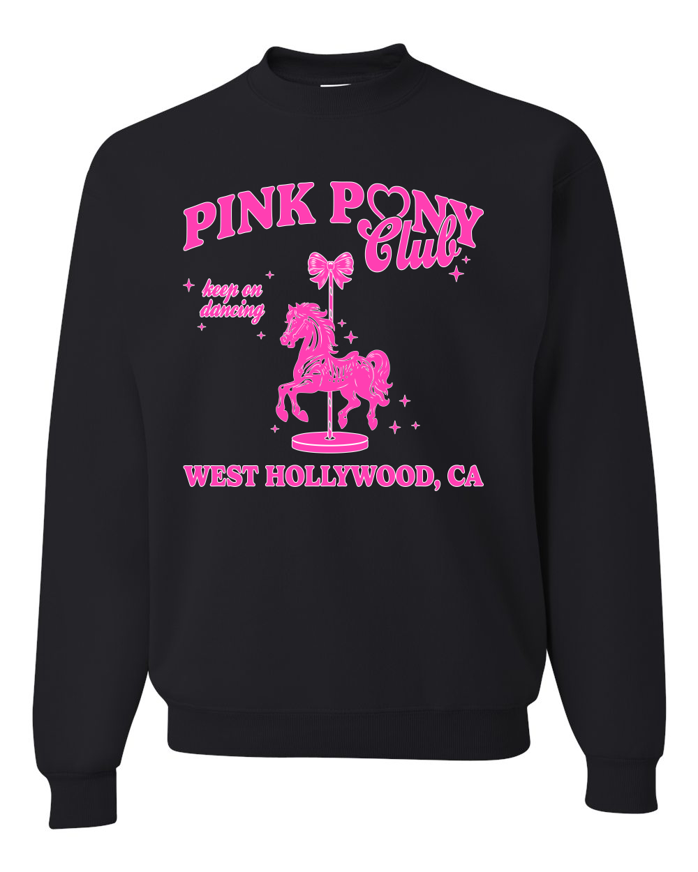 Pink Pony Club West Hollywood California Chappell Fan Crewneck Sweatshirt