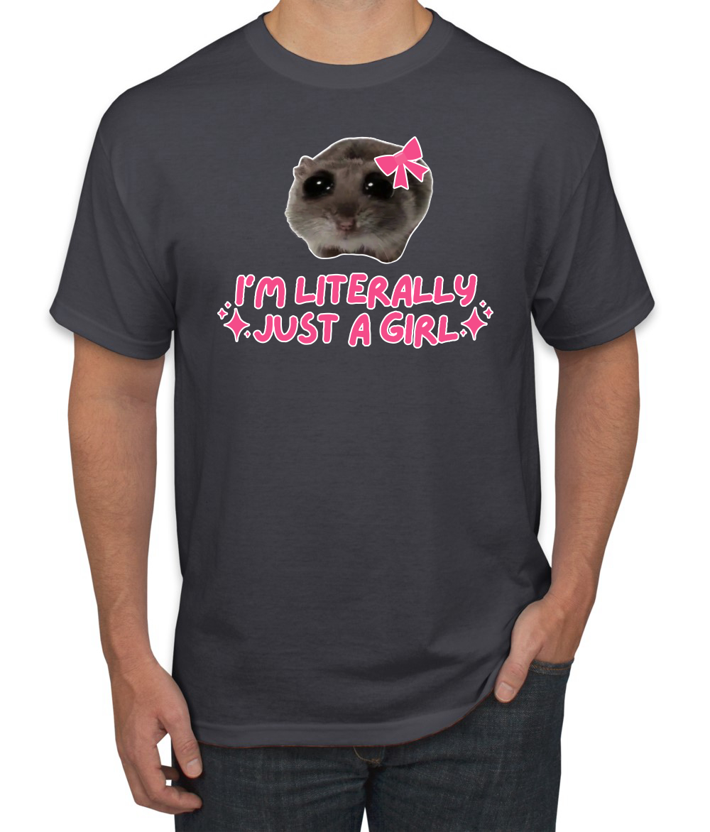 I'm Literally Just a Girl Funny Shirt Cat Meme Men's T-Shirt