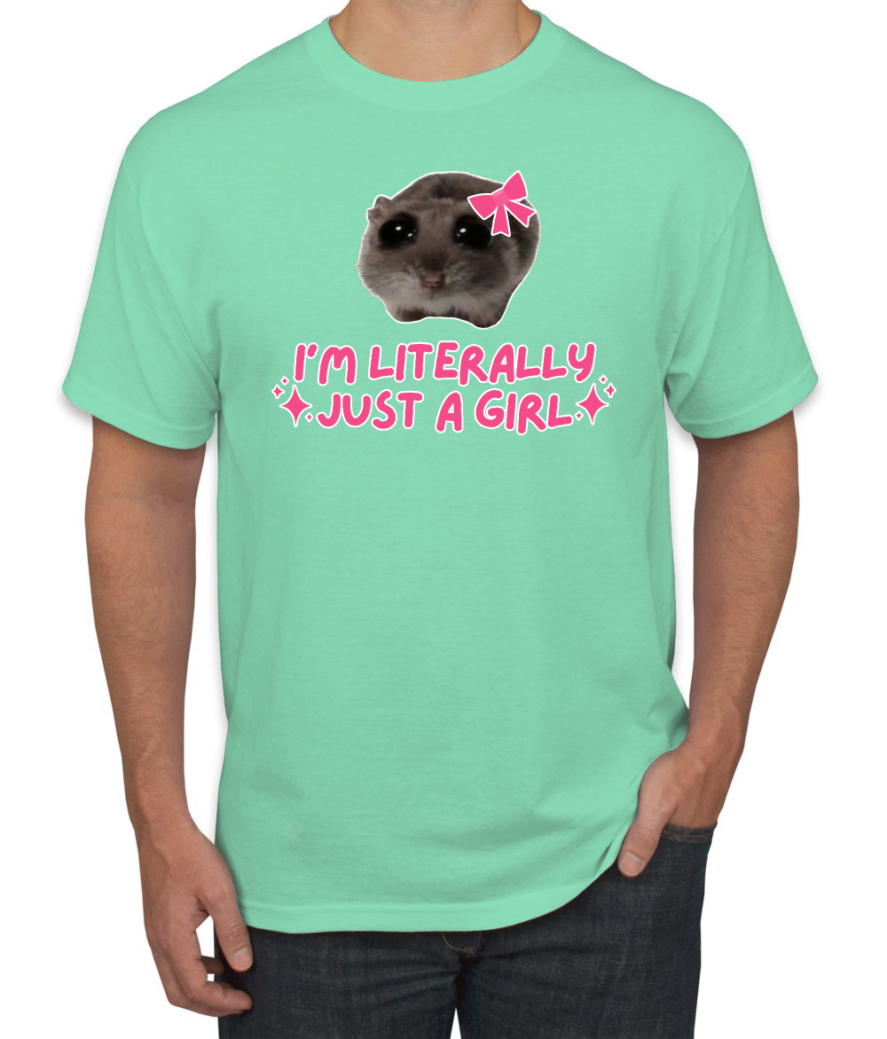 I'm Literally Just a Girl Funny Shirt Cat Meme Men's T-Shirt