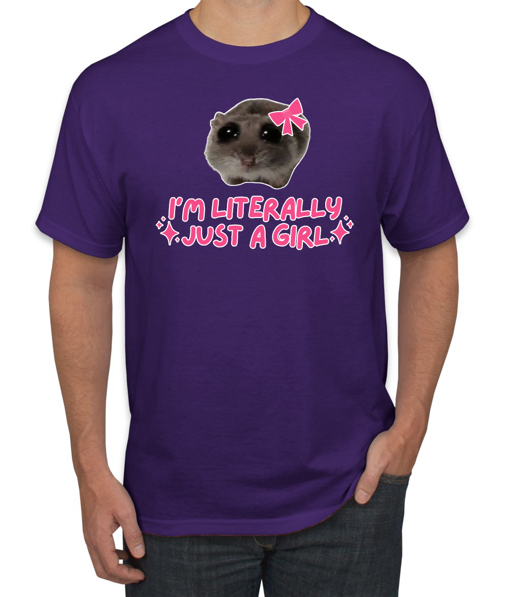 I'm Literally Just a Girl Funny Shirt Cat Meme Men's T-Shirt