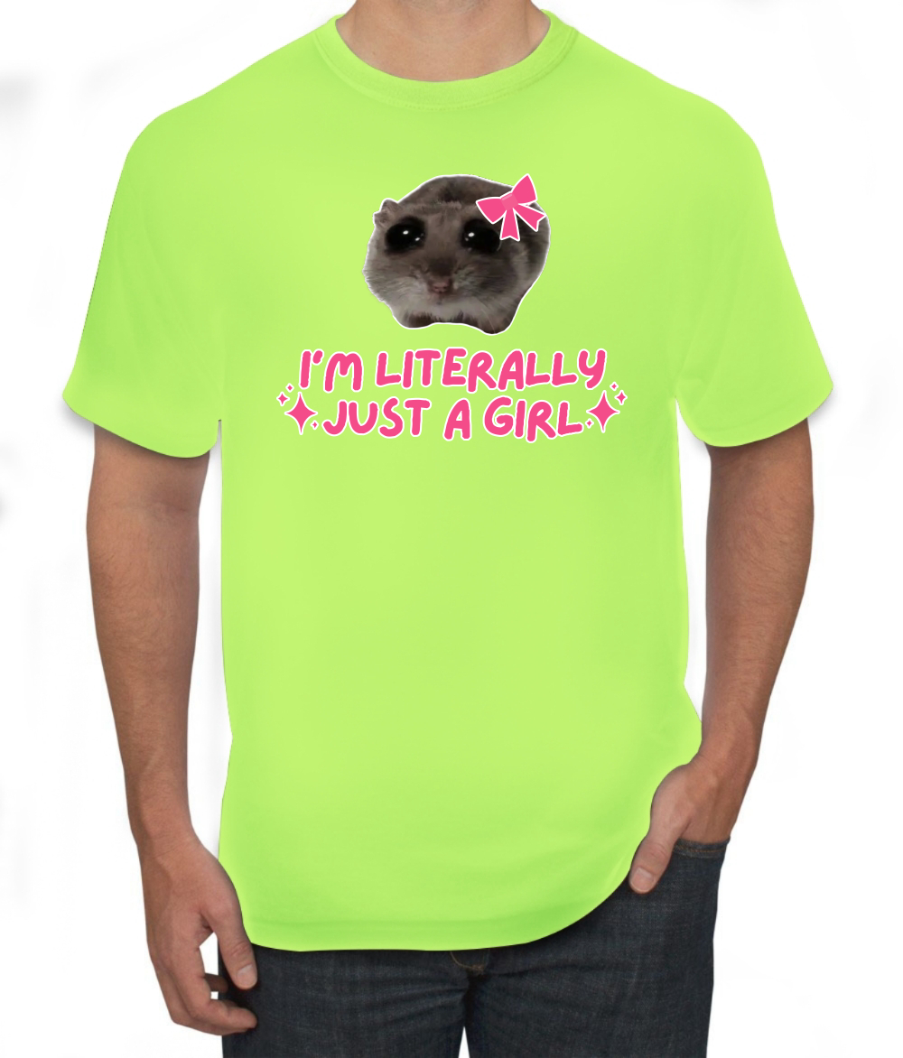 I'm Literally Just a Girl Funny Shirt Cat Meme Men's T-Shirt