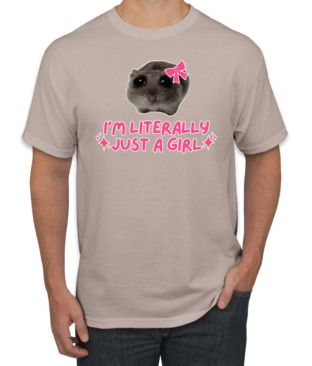 I'm Literally Just a Girl Funny Shirt Cat Meme Men's T-Shirt