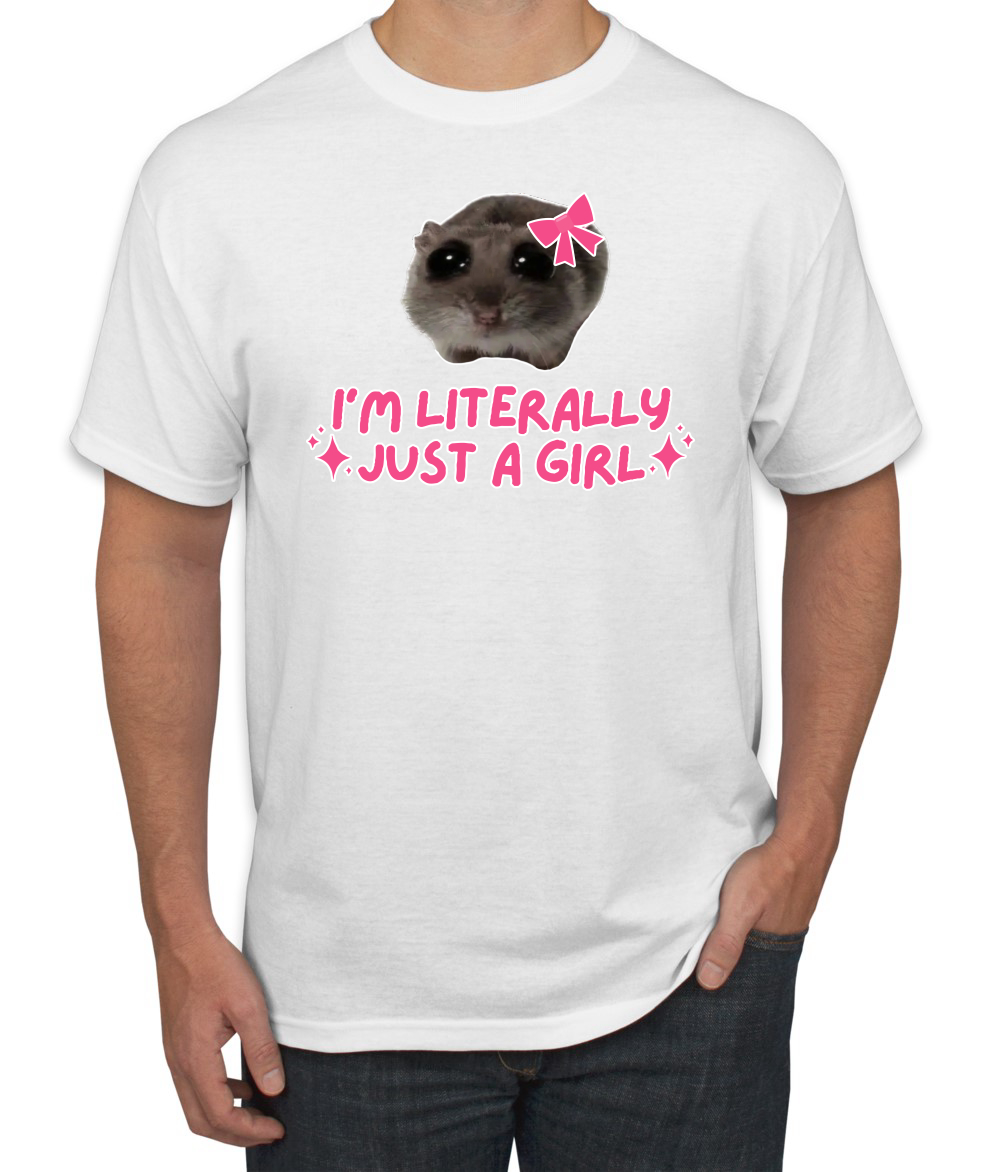 I'm Literally Just a Girl Funny Shirt Cat Meme Men's T-Shirt