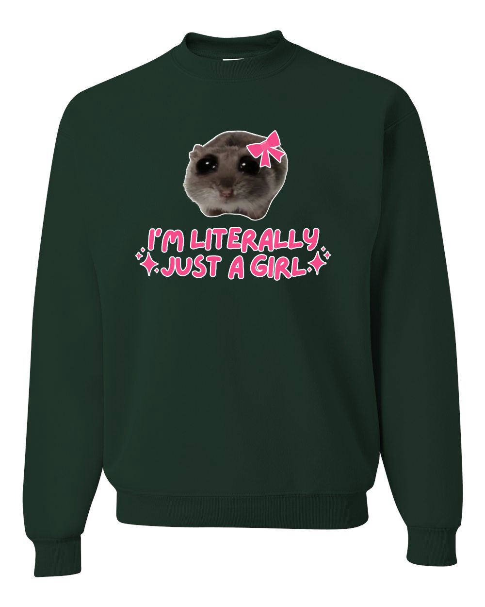 I'm Literally Just a Girl Funny Shirt Cat Meme Unisex Crewneck Sweatshirt - Picture 5 of 23