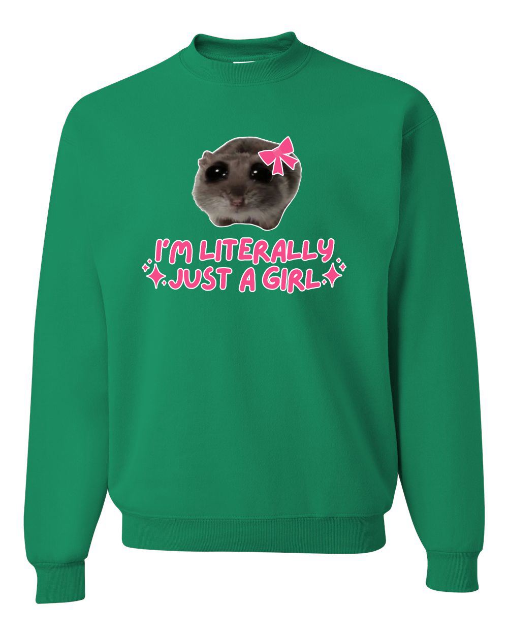 I'm Literally Just a Girl Funny Shirt Cat Meme Unisex Crewneck Sweatshirt - Picture 9 of 23