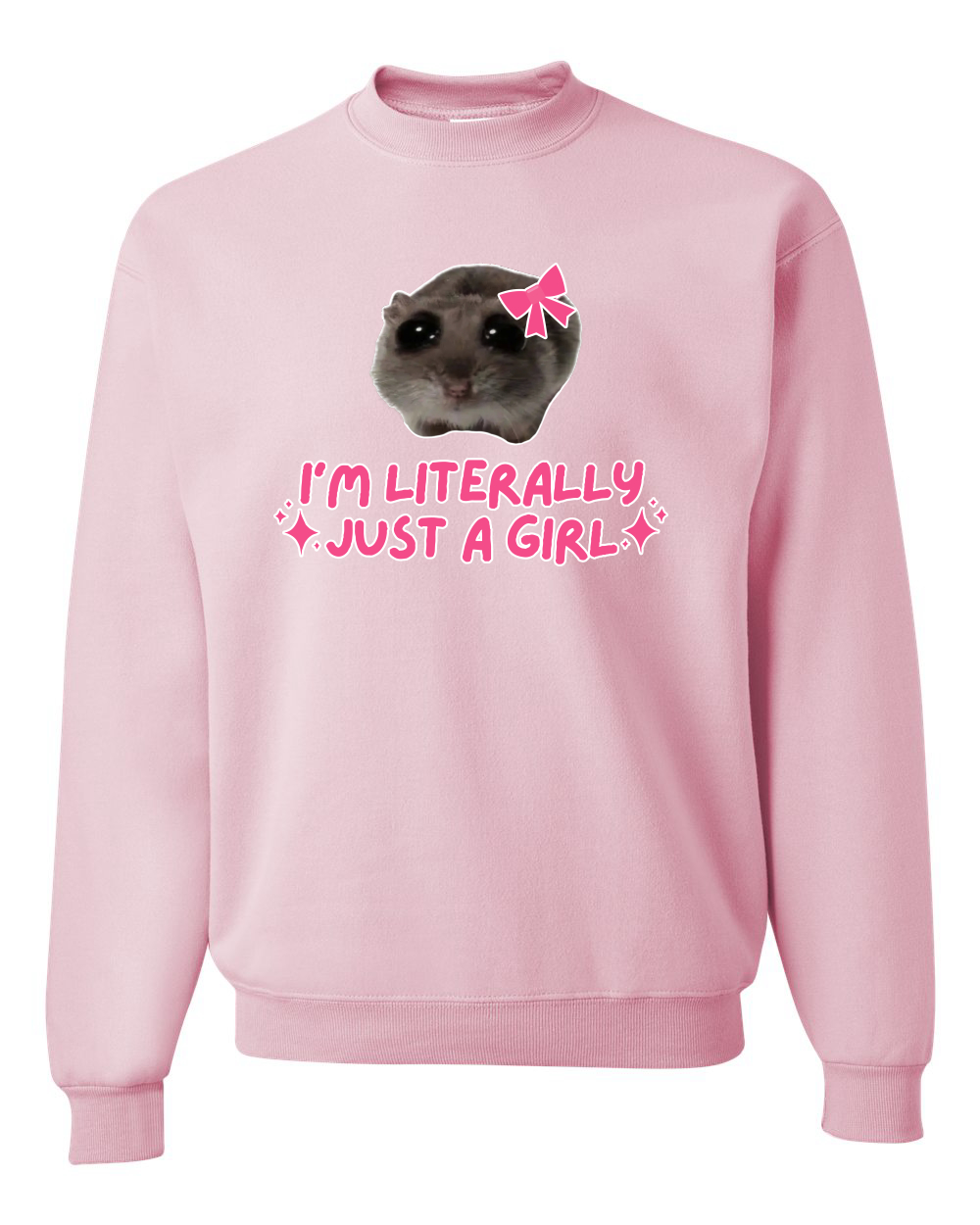 I'm Literally Just a Girl Funny Shirt Cat Meme Unisex Crewneck Sweatshirt - Picture 10 of 23