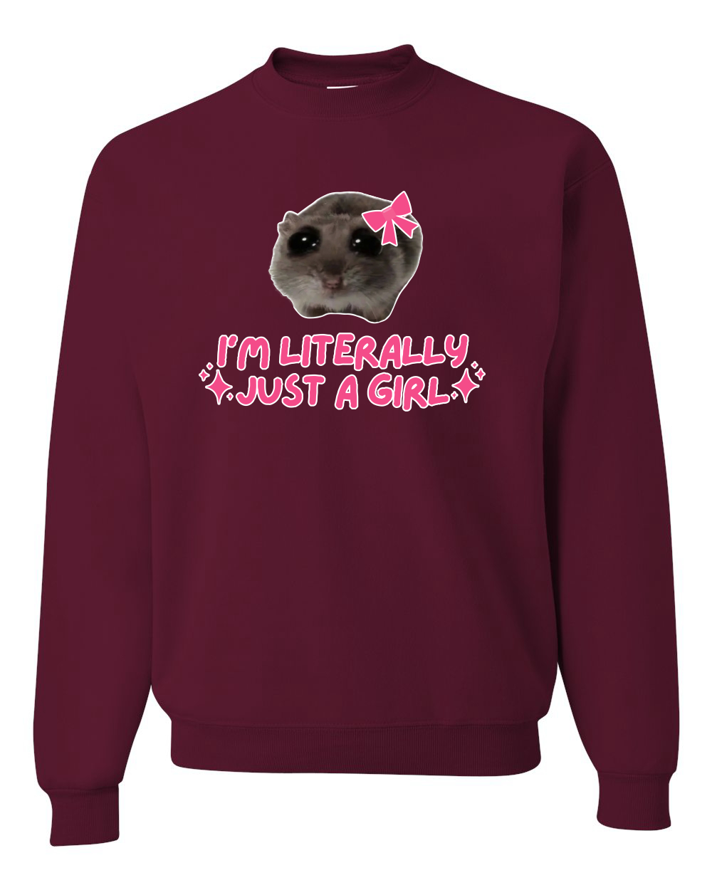 I'm Literally Just a Girl Funny Shirt Cat Meme Unisex Crewneck Sweatshirt - Picture 11 of 23