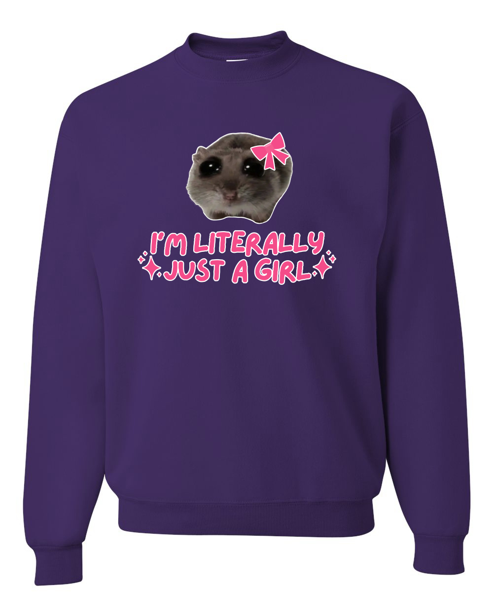 I'm Literally Just a Girl Funny Shirt Cat Meme Unisex Crewneck Sweatshirt - Picture 15 of 23