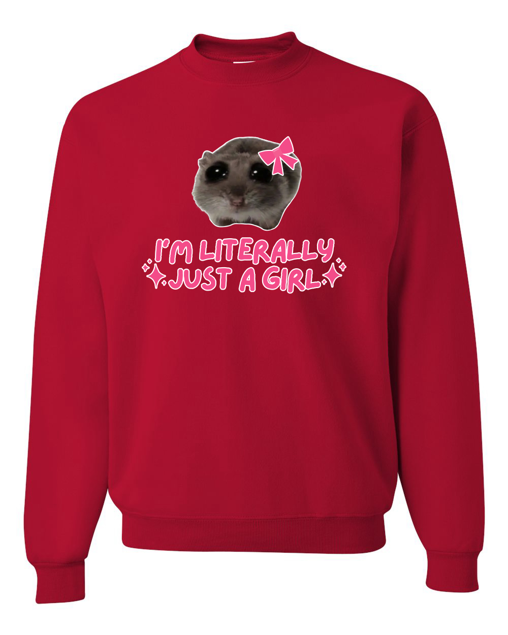 I'm Literally Just a Girl Funny Shirt Cat Meme Unisex Crewneck Sweatshirt - Picture 16 of 23