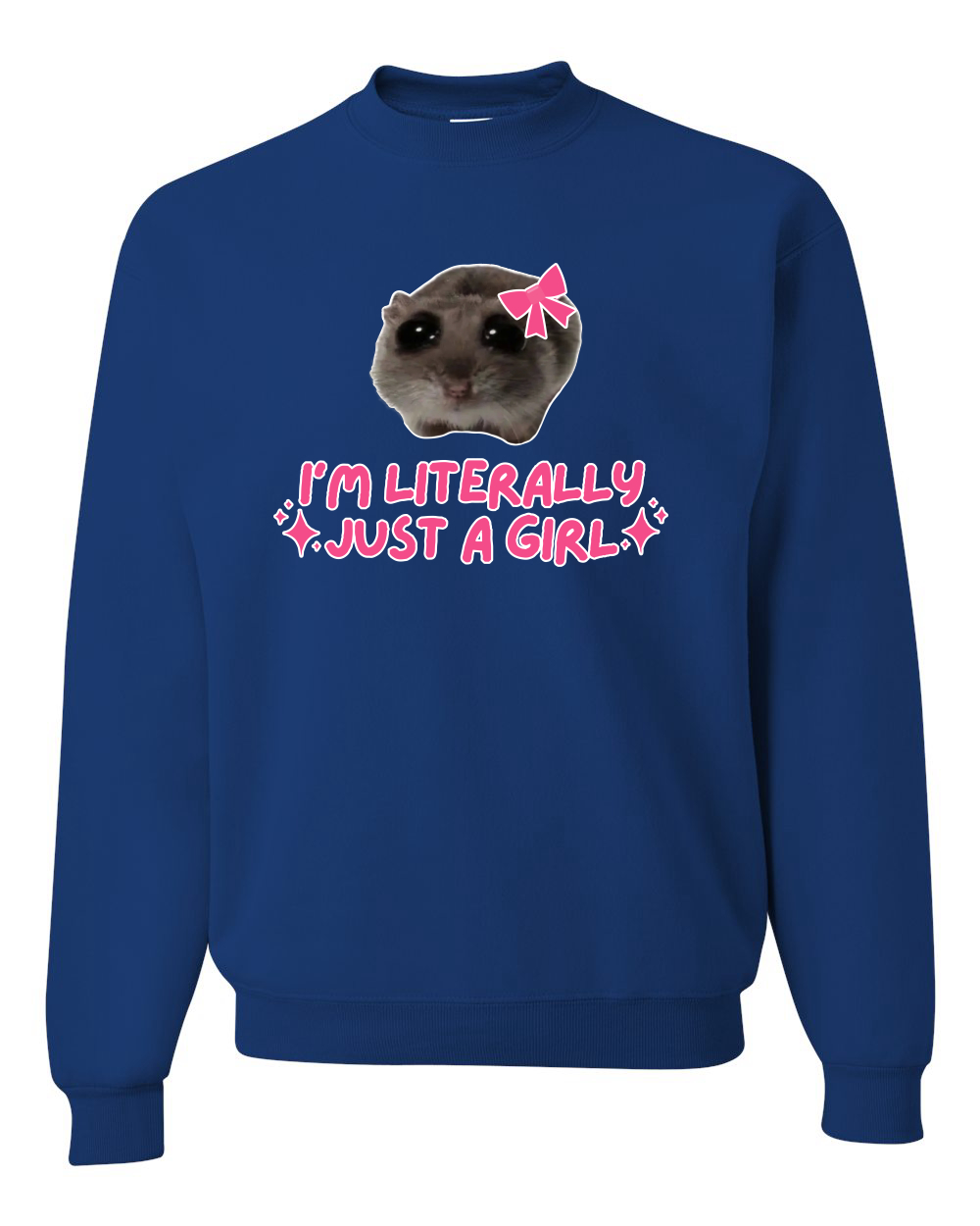 I'm Literally Just a Girl Funny Shirt Cat Meme Unisex Crewneck Sweatshirt - Picture 17 of 23