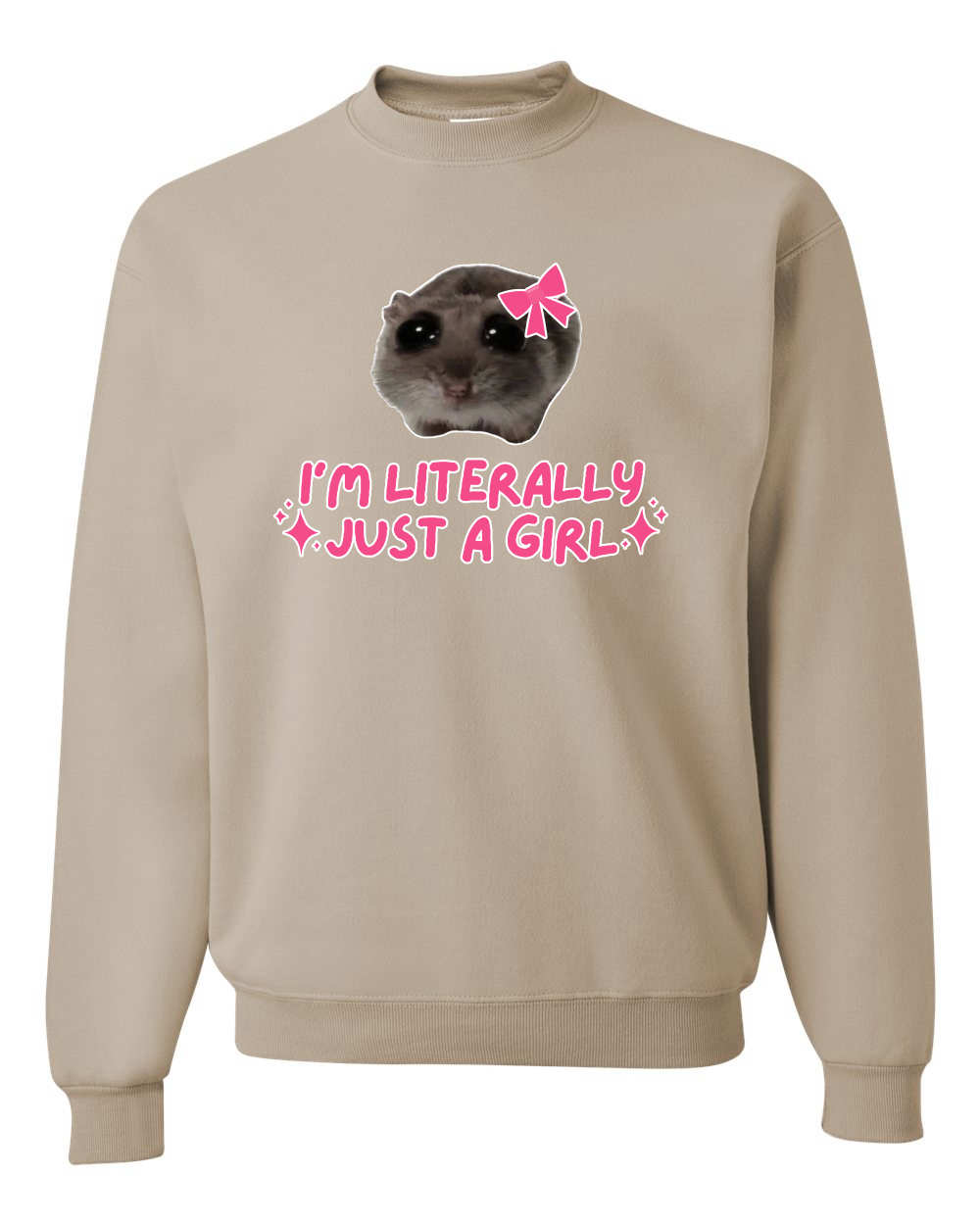 I'm Literally Just a Girl Funny Shirt Cat Meme Unisex Crewneck Sweatshirt - Picture 23 of 23