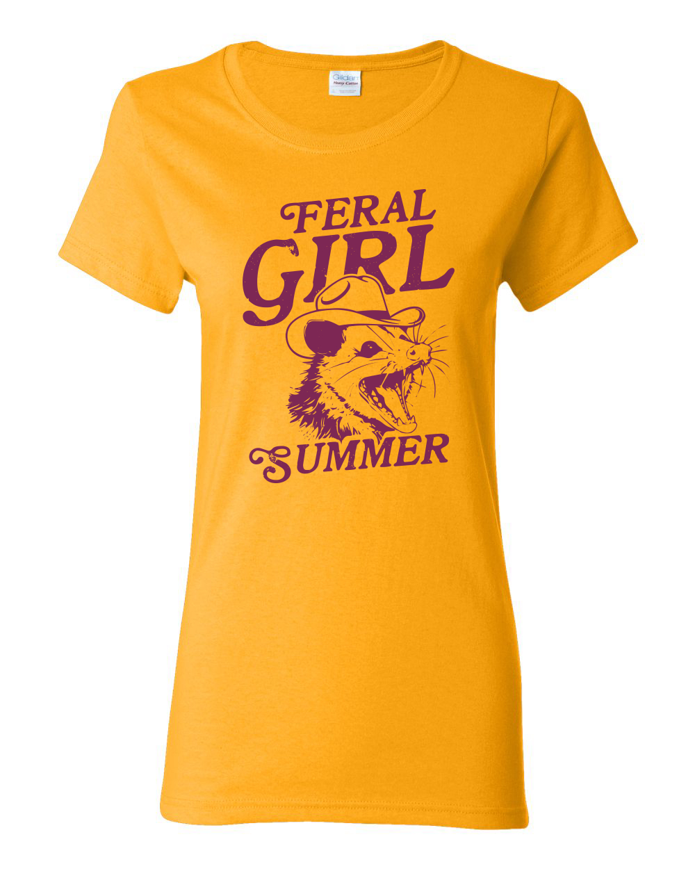 Feral Girl Summer Opossum, Funny Possum Meme Womens Graphic T-Shirt - Picture 6 of 7