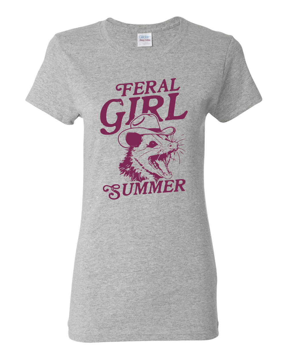 Feral Girl Summer Opossum, Funny Possum Meme Womens Graphic T-Shirt - Picture 3 of 7