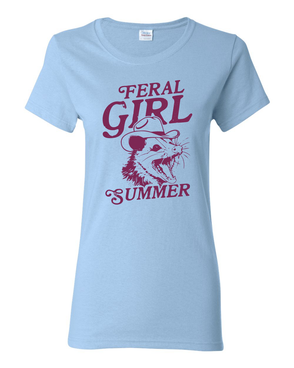 Feral Girl Summer Opossum, Funny Possum Meme Womens Graphic T-Shirt - Picture 7 of 7