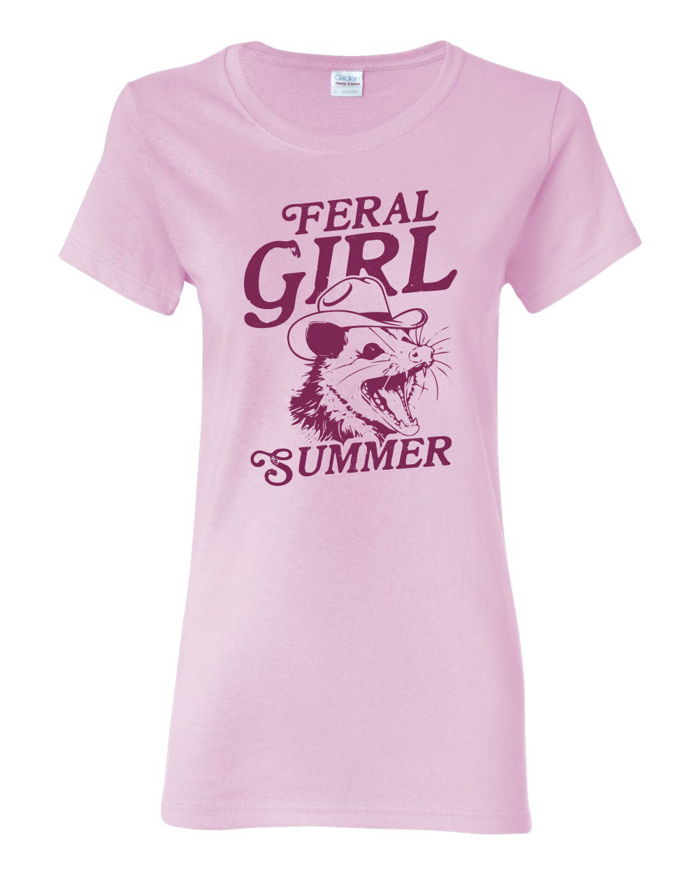 Feral Girl Summer Opossum, Funny Possum Meme Womens Graphic T-Shirt - Picture 4 of 7