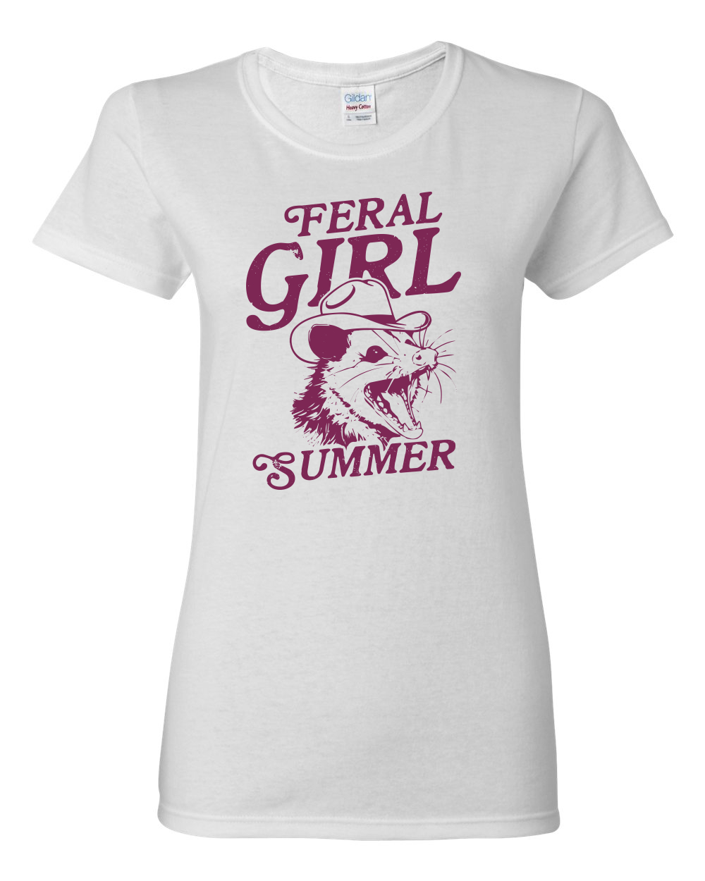 Feral Girl Summer Opossum, Funny Possum Meme Womens Graphic T-Shirt - Picture 5 of 7