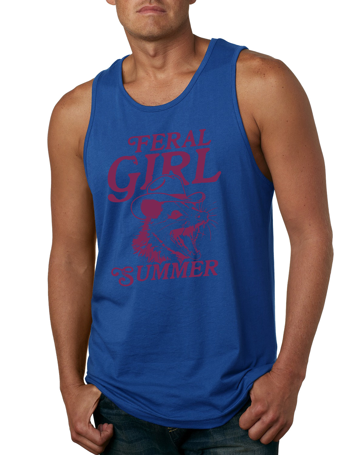 Feral Girl Sommer Opossum, lustiges Possum Meme Herren Tank Top - Bild 8 von 9