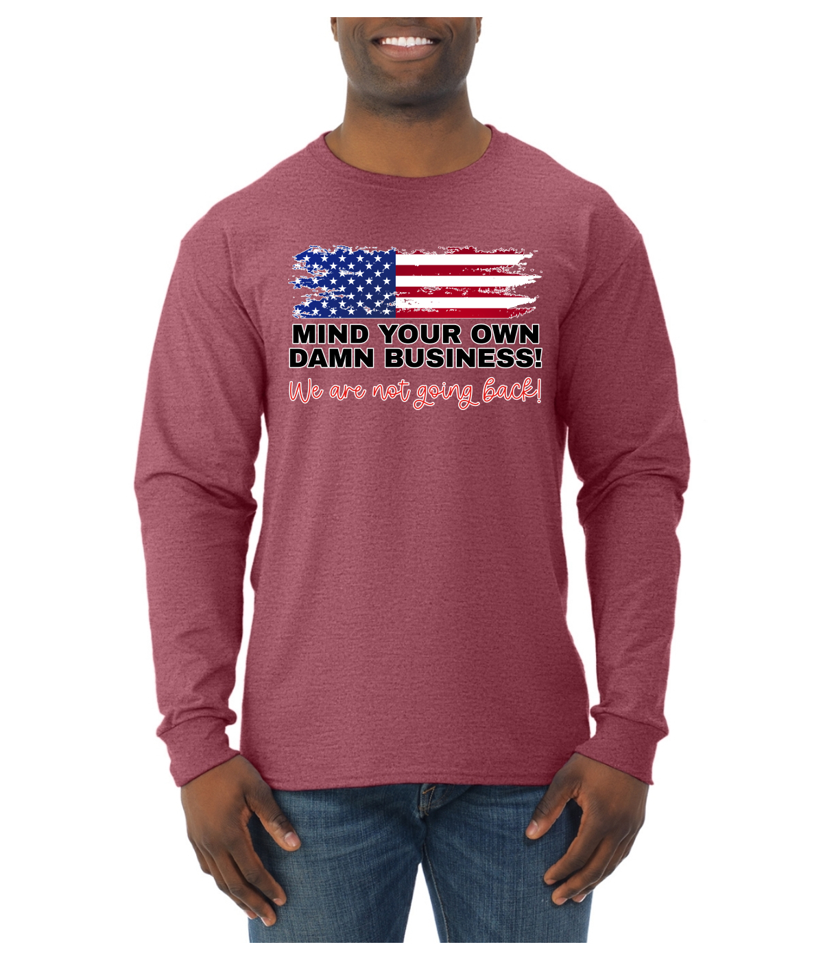 Camisa manga larga Mind Your Own Damn Business, Harris Walz 2024 para hombre - Imagen 10 de 11