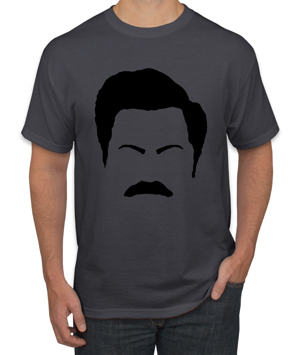 Camiseta de Parks and Rec Fans Ron Swanson Silueta Cara de Bigote Cultura Pop - Imagen 4 de 25