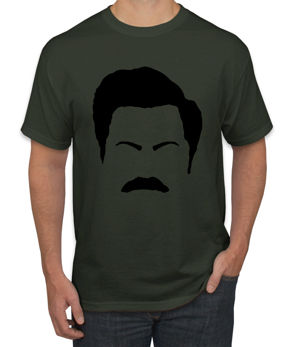 Camiseta de Parks and Rec Fans Ron Swanson Silueta Cara de Bigote Cultura Pop - Imagen 22 de 25