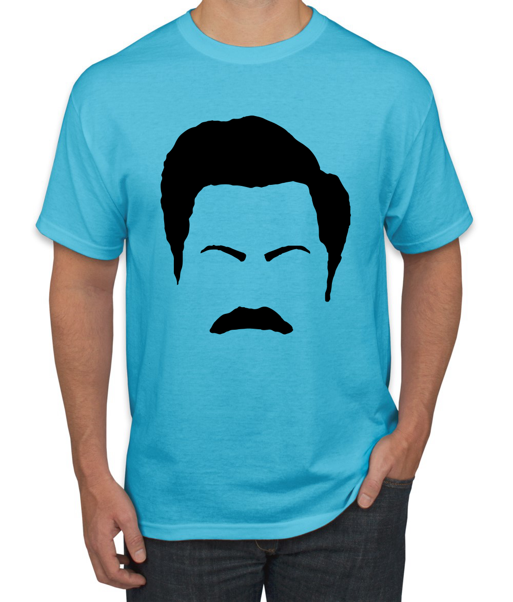 Camiseta de Parks and Rec Fans Ron Swanson Silueta Cara de Bigote Cultura Pop - Imagen 12 de 25