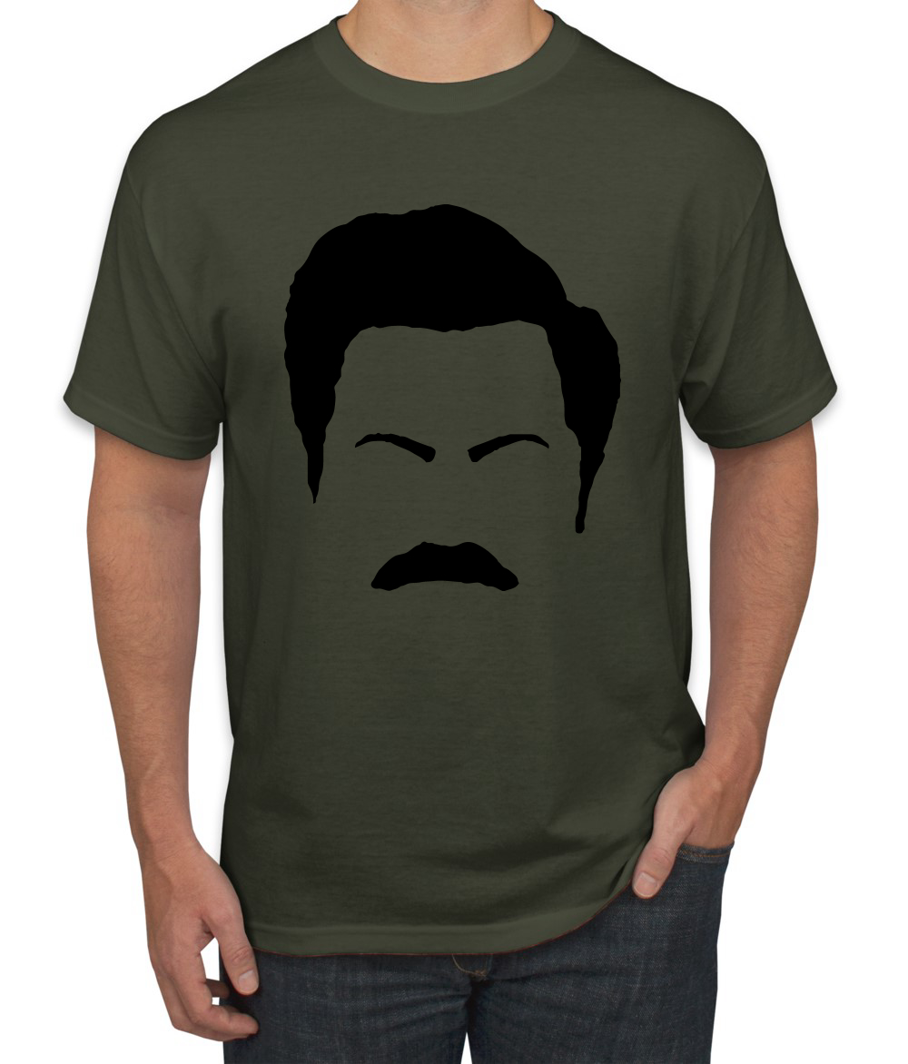 Camiseta de Parks and Rec Fans Ron Swanson Silueta Cara de Bigote Cultura Pop - Imagen 14 de 25