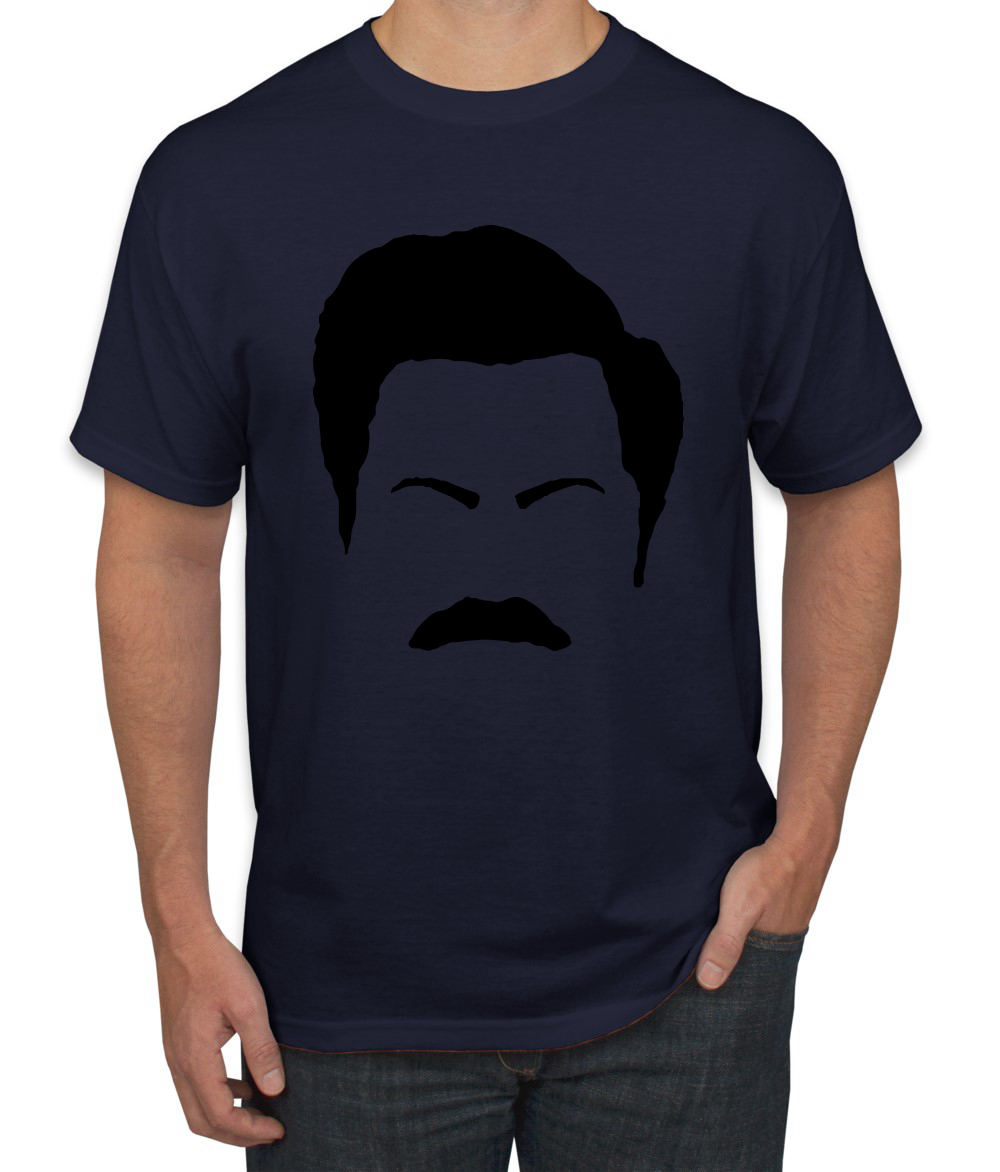 Camiseta de Parks and Rec Fans Ron Swanson Silueta Cara de Bigote Cultura Pop - Imagen 16 de 25