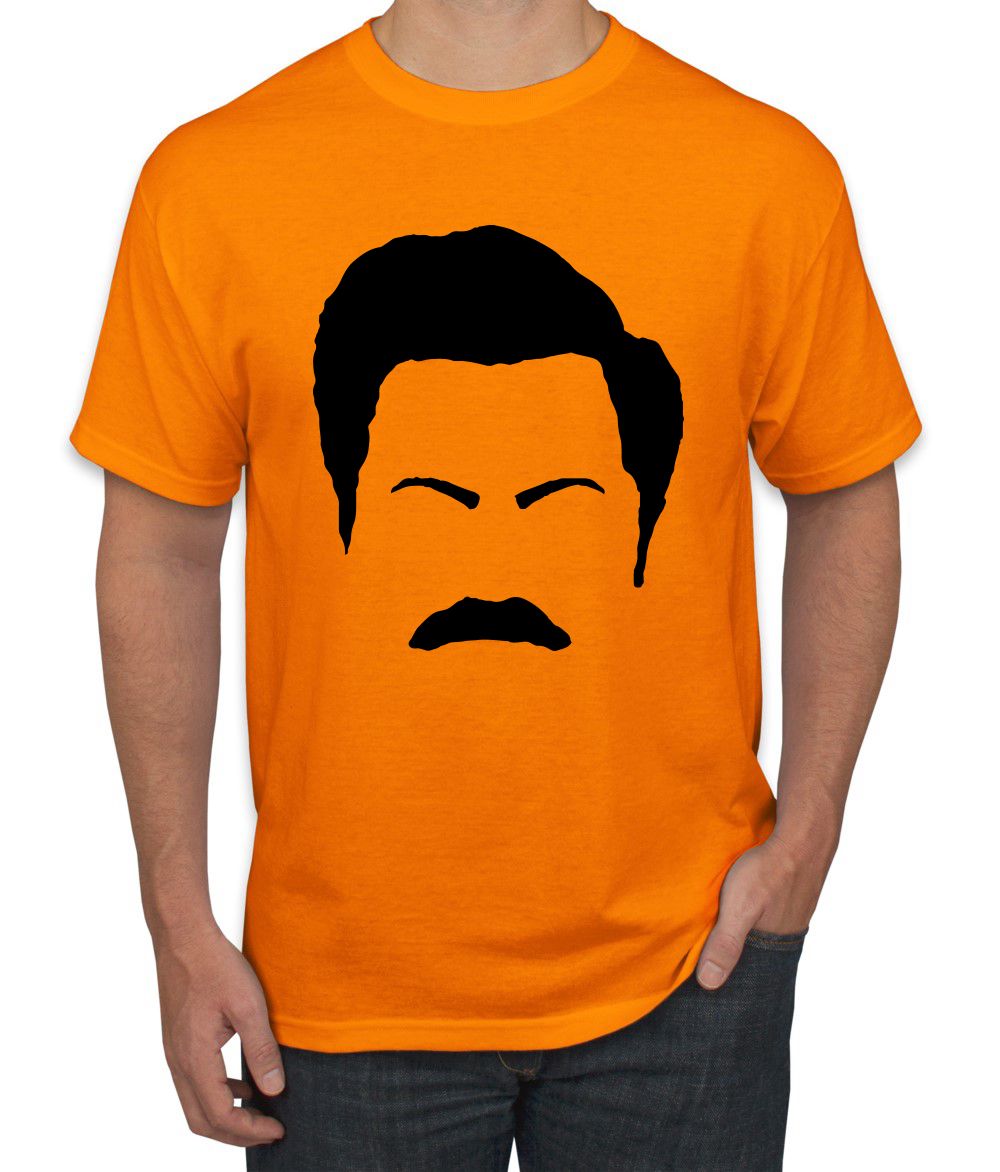 Camiseta de Parks and Rec Fans Ron Swanson Silueta Cara de Bigote Cultura Pop - Imagen 17 de 25