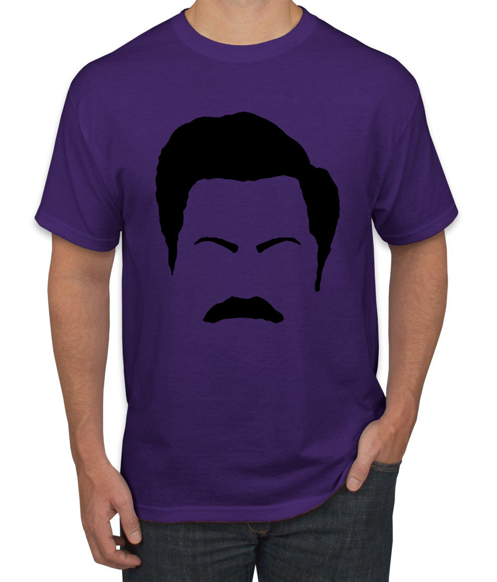 Camiseta de Parks and Rec Fans Ron Swanson Silueta Cara de Bigote Cultura Pop - Imagen 18 de 25