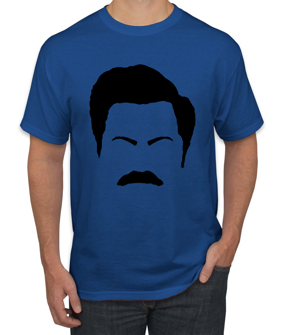 Camiseta de Parks and Rec Fans Ron Swanson Silueta Cara de Bigote Cultura Pop - Imagen 20 de 25