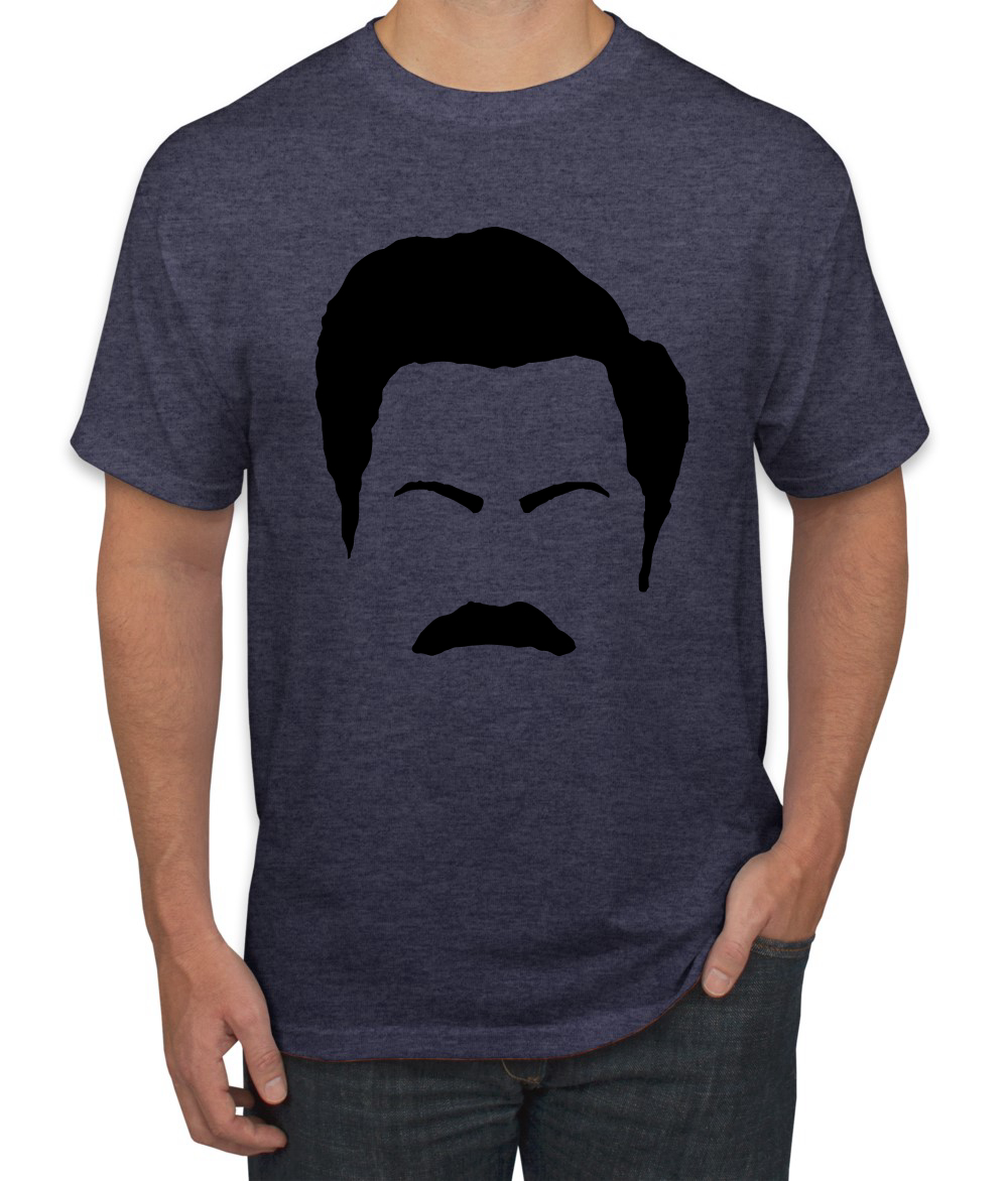 Camiseta de Parks and Rec Fans Ron Swanson Silueta Cara de Bigote Cultura Pop - Imagen 24 de 25