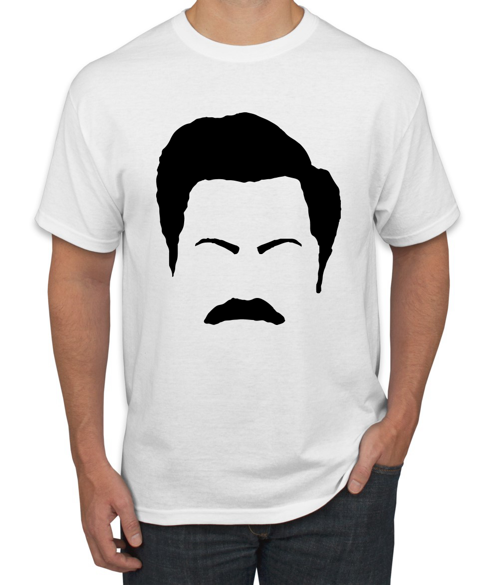 Camiseta de Parks and Rec Fans Ron Swanson Silueta Cara de Bigote Cultura Pop - Imagen 21 de 25