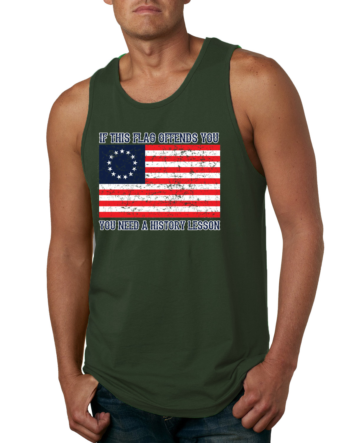 Camiseta sin mangas If this Flag Offends Necesitas una lección de historia Betsy Ross EE. UU. 13 estrellas - Imagen 9 de 9