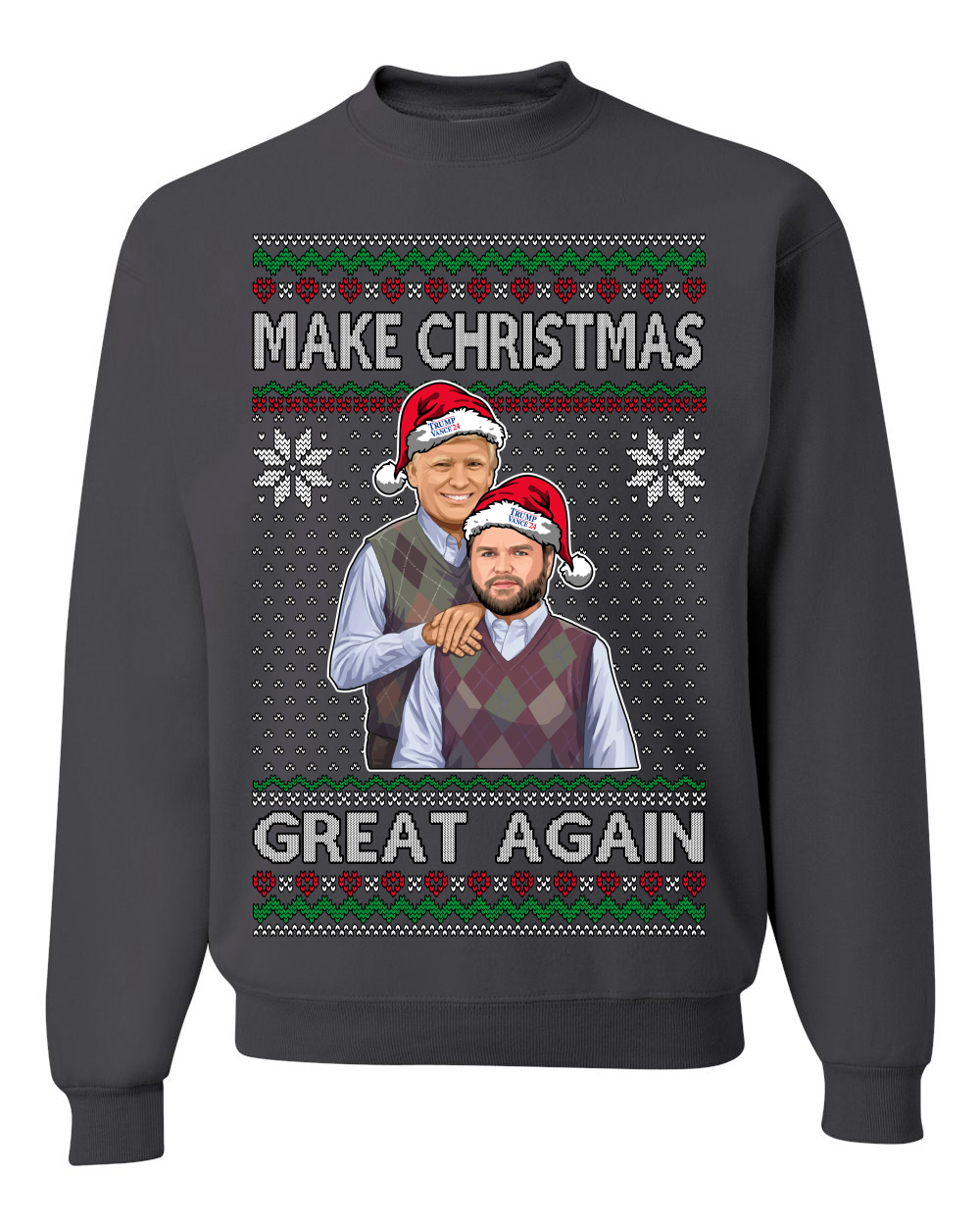 Make Christmas Great Again Trump Parody Ugly Christmas Crewneck Sweatshirt