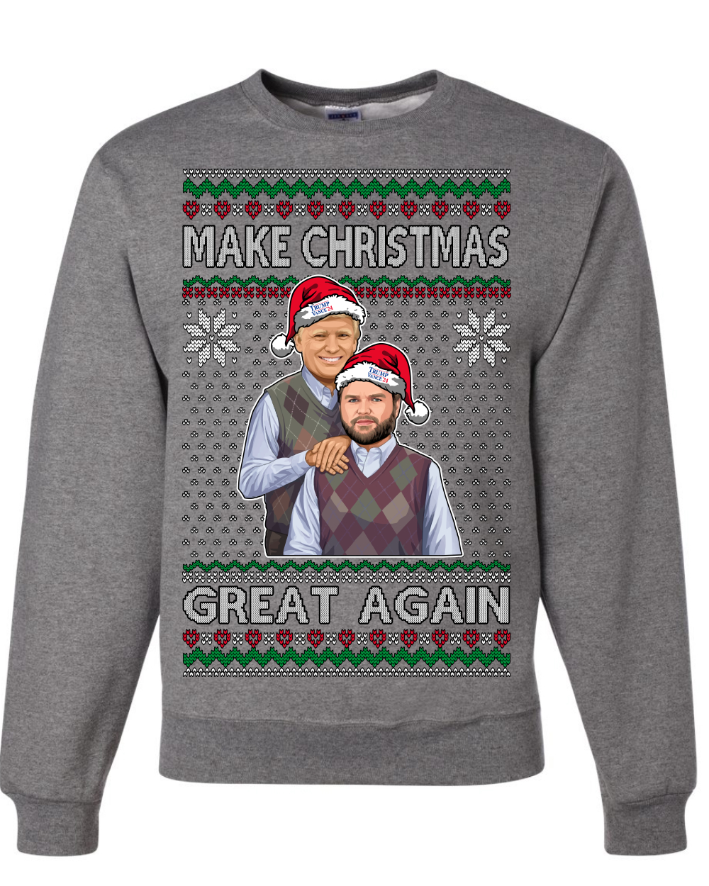 Make Christmas Great Again Trump Parody Ugly Christmas Crewneck Sweatshirt