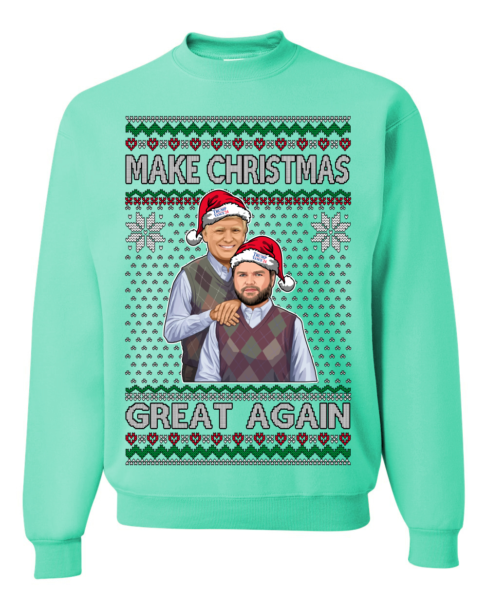 Make Christmas Great Again Trump Parody Ugly Christmas Crewneck Sweatshirt