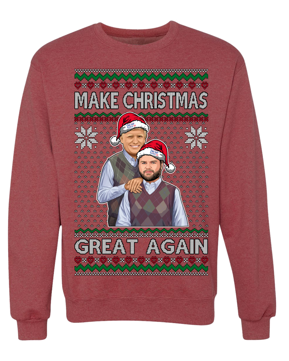 Make Christmas Great Again Trump Parody Ugly Christmas Crewneck Sweatshirt