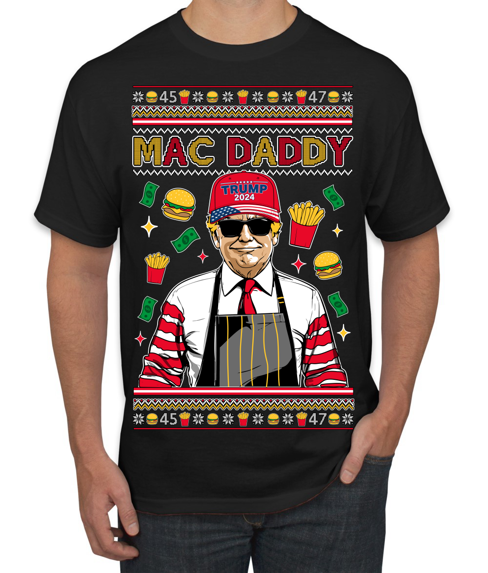 Mac Daddy Funny Viral Trump Meme Fast Food Fries Burgers Men's T-Shirt