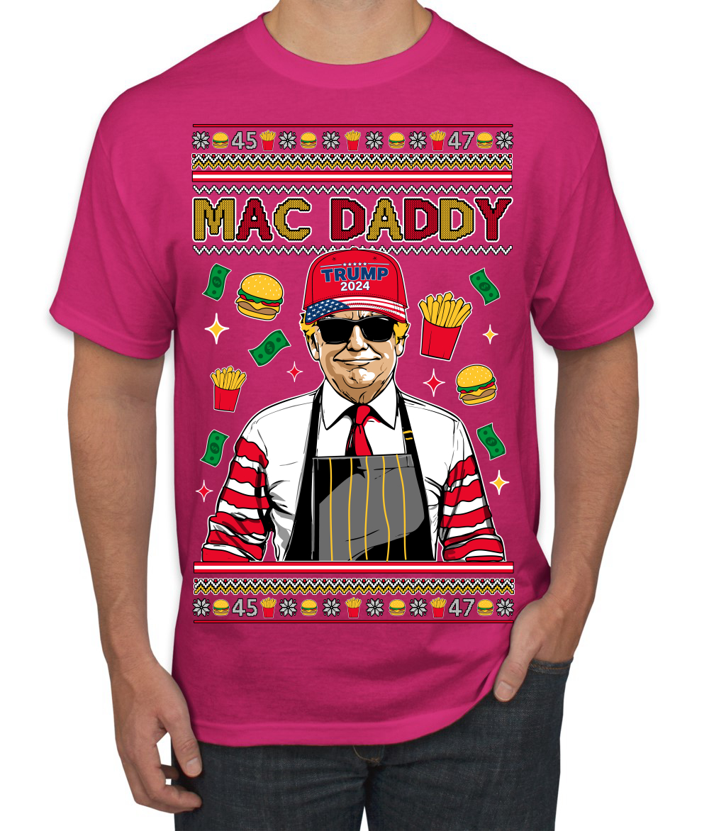 Mac Daddy Funny Viral Trump Meme Fast Food Fries Burgers Men's T-Shirt