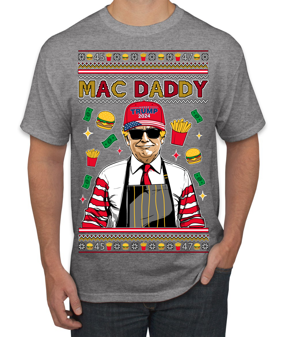 Mac Daddy Funny Viral Trump Meme Fast Food Fries Burgers Men's T-Shirt