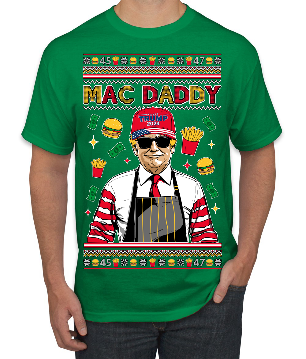 Mac Daddy Funny Viral Trump Meme Fast Food Fries Burgers Men's T-Shirt