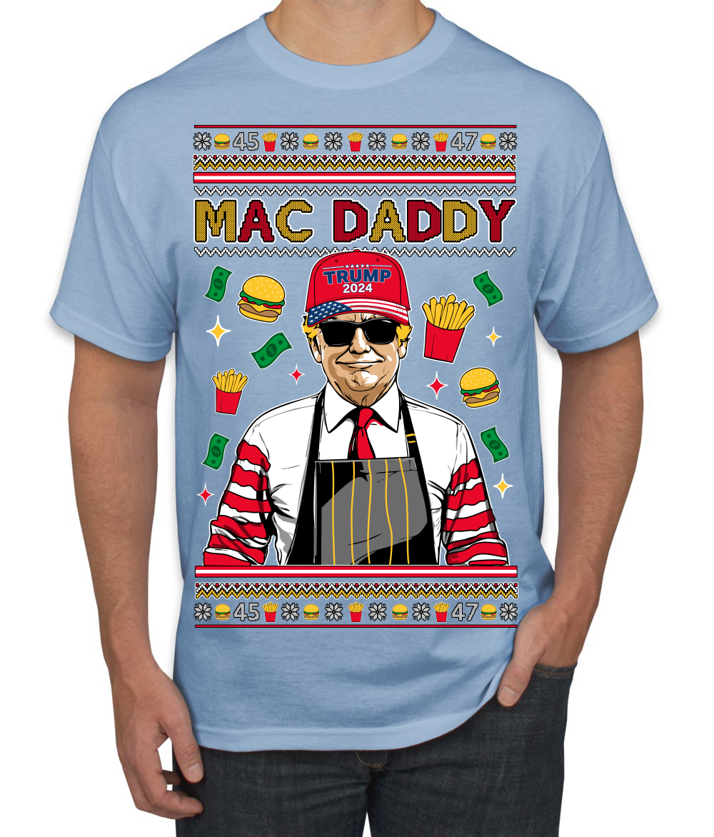 Mac Daddy Funny Viral Trump Meme Fast Food Fries Burgers Men's T-Shirt