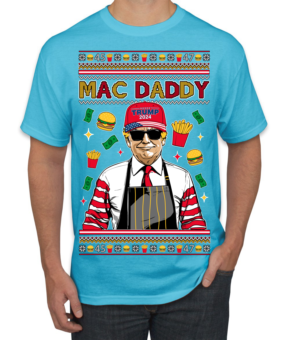 Mac Daddy Funny Viral Trump Meme Fast Food Fries Burgers Men's T-Shirt