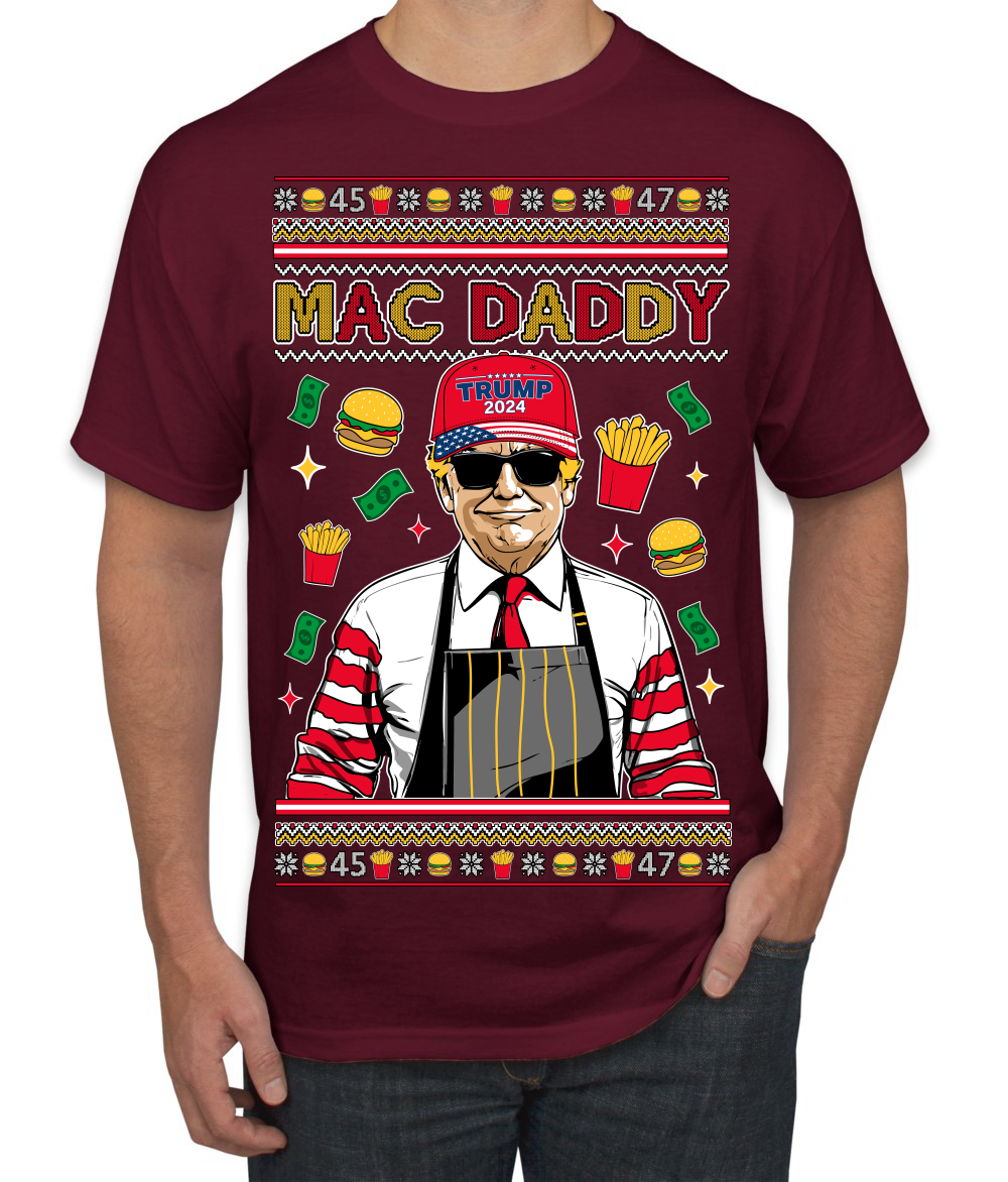 Mac Daddy Funny Viral Trump Meme Fast Food Fries Burgers Men's T-Shirt