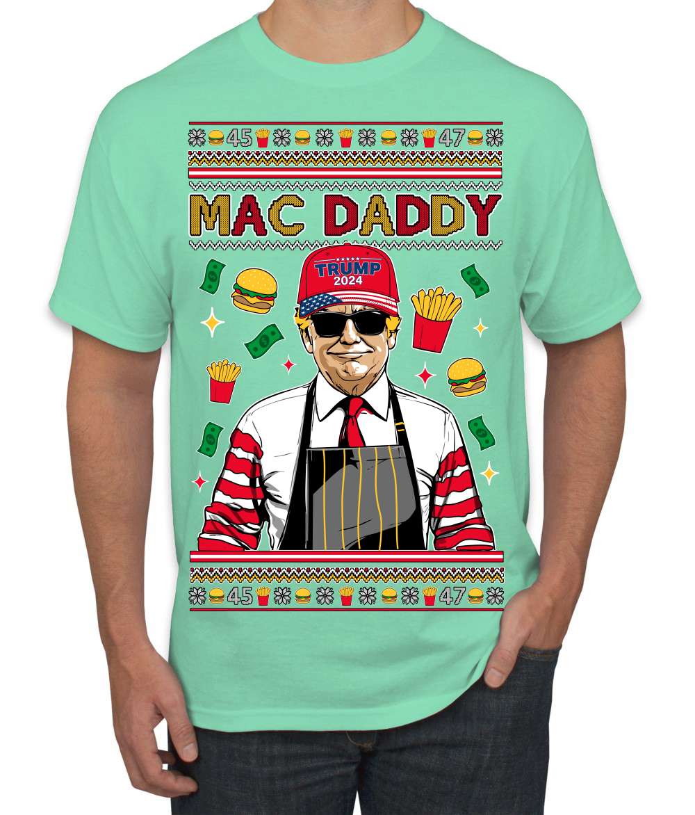 Mac Daddy Funny Viral Trump Meme Fast Food Fries Burgers Men's T-Shirt