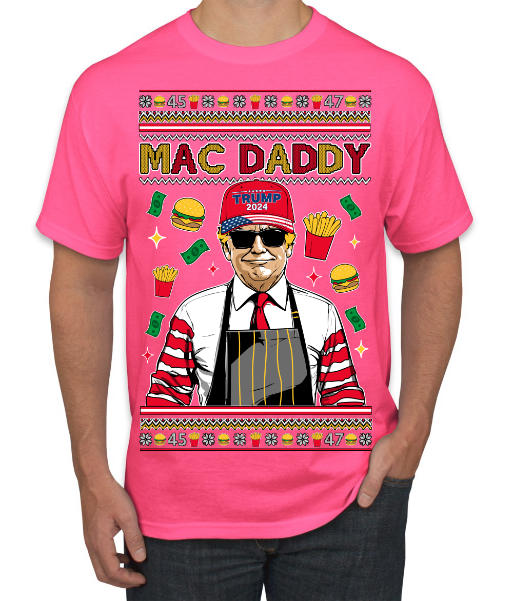 Mac Daddy Funny Viral Trump Meme Fast Food Fries Burgers Men's T-Shirt