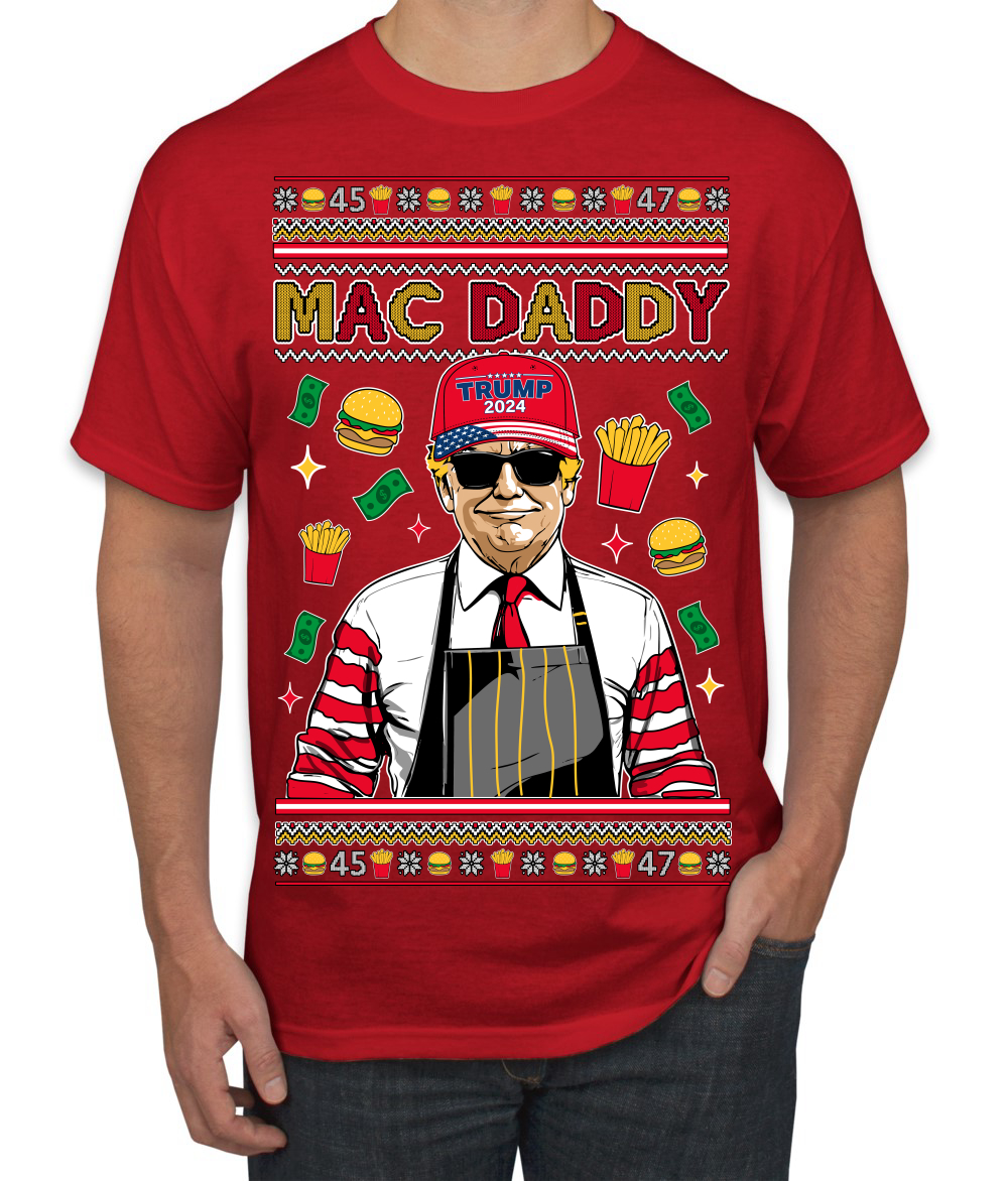 Mac Daddy Funny Viral Trump Meme Fast Food Fries Burgers Men's T-Shirt