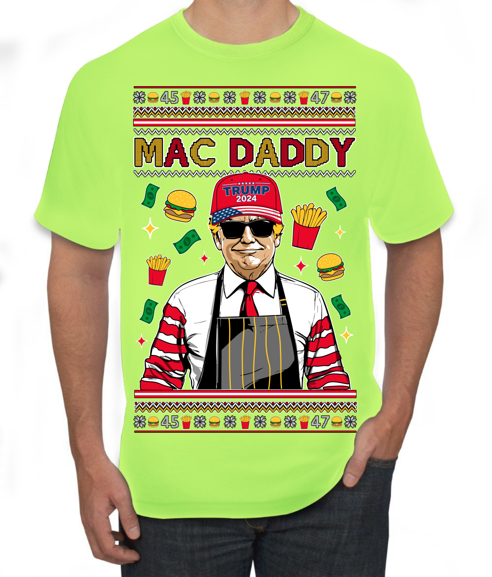 Mac Daddy Funny Viral Trump Meme Fast Food Fries Burgers Men's T-Shirt