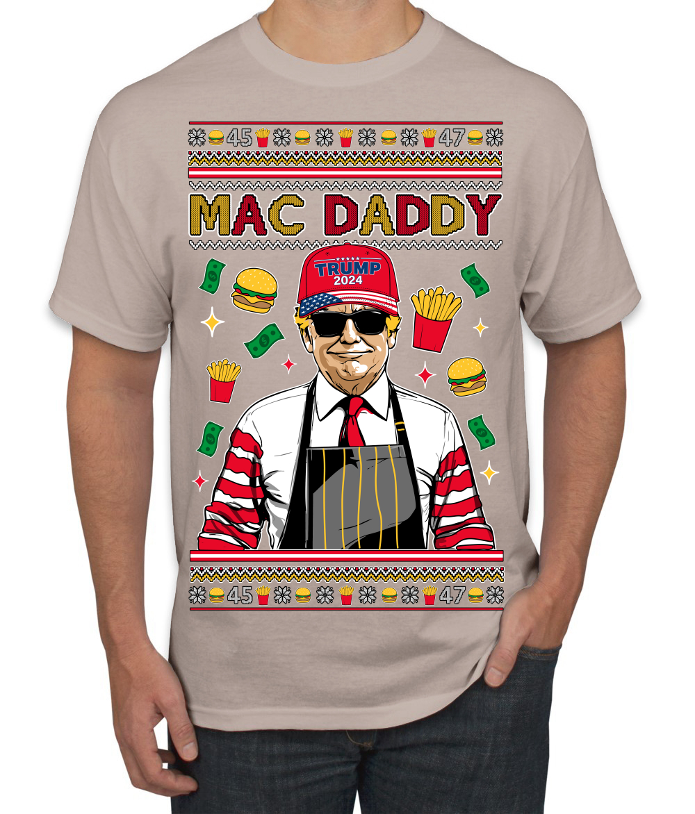 Mac Daddy Funny Viral Trump Meme Fast Food Fries Burgers Men's T-Shirt