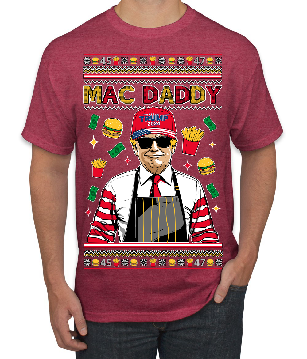 Mac Daddy Funny Viral Trump Meme Fast Food Fries Burgers Men's T-Shirt